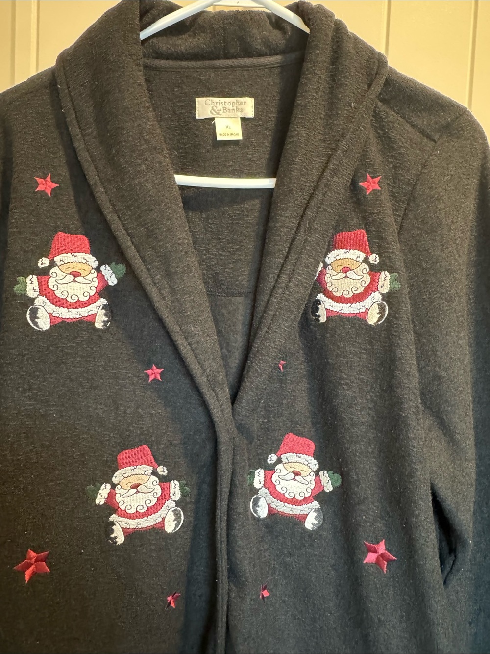 Vintage embroidered Christmas cardigan
